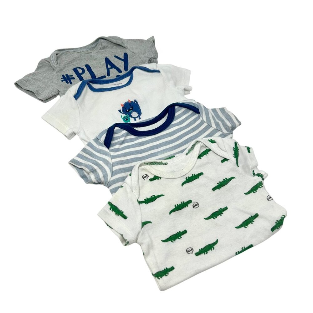 Baby Clothes - 4 Short Sleeve Body Suits - Size‎ 0-3 Month